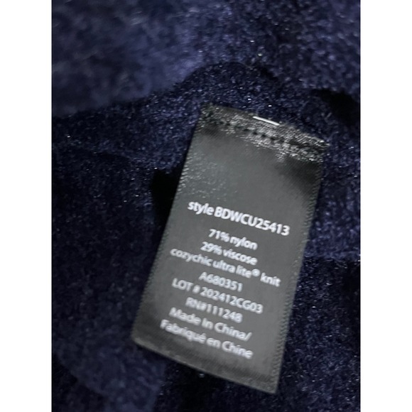 Barefoot Dreams CozyChic Ultra Lite Navy Blue V Neck Sweater Size S - Picture 4 of 4